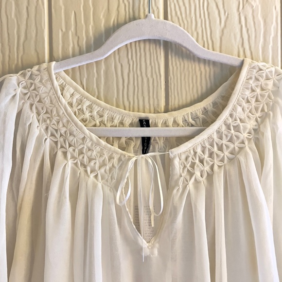 Sheer smocking peasant blouse - Picture 3 of 4